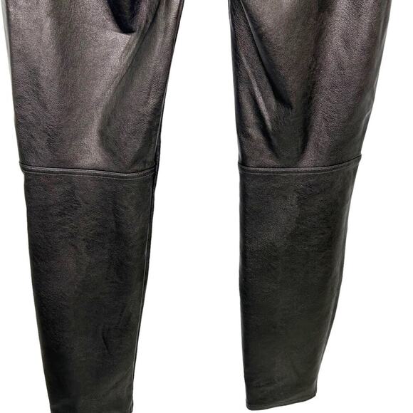 Spanx Brown Faux Leather Ankle Skinny Jeans Pants Stretch - Picture 5 of 8